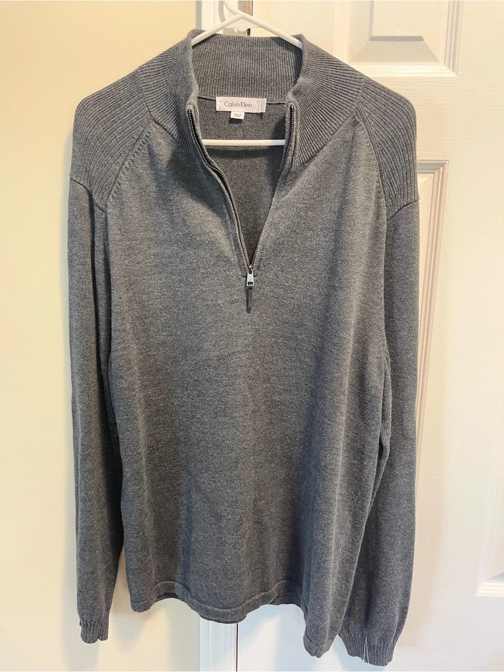 100% Authentic Calvin Klein Men's Quarter-Zip Mock Neck Sweater